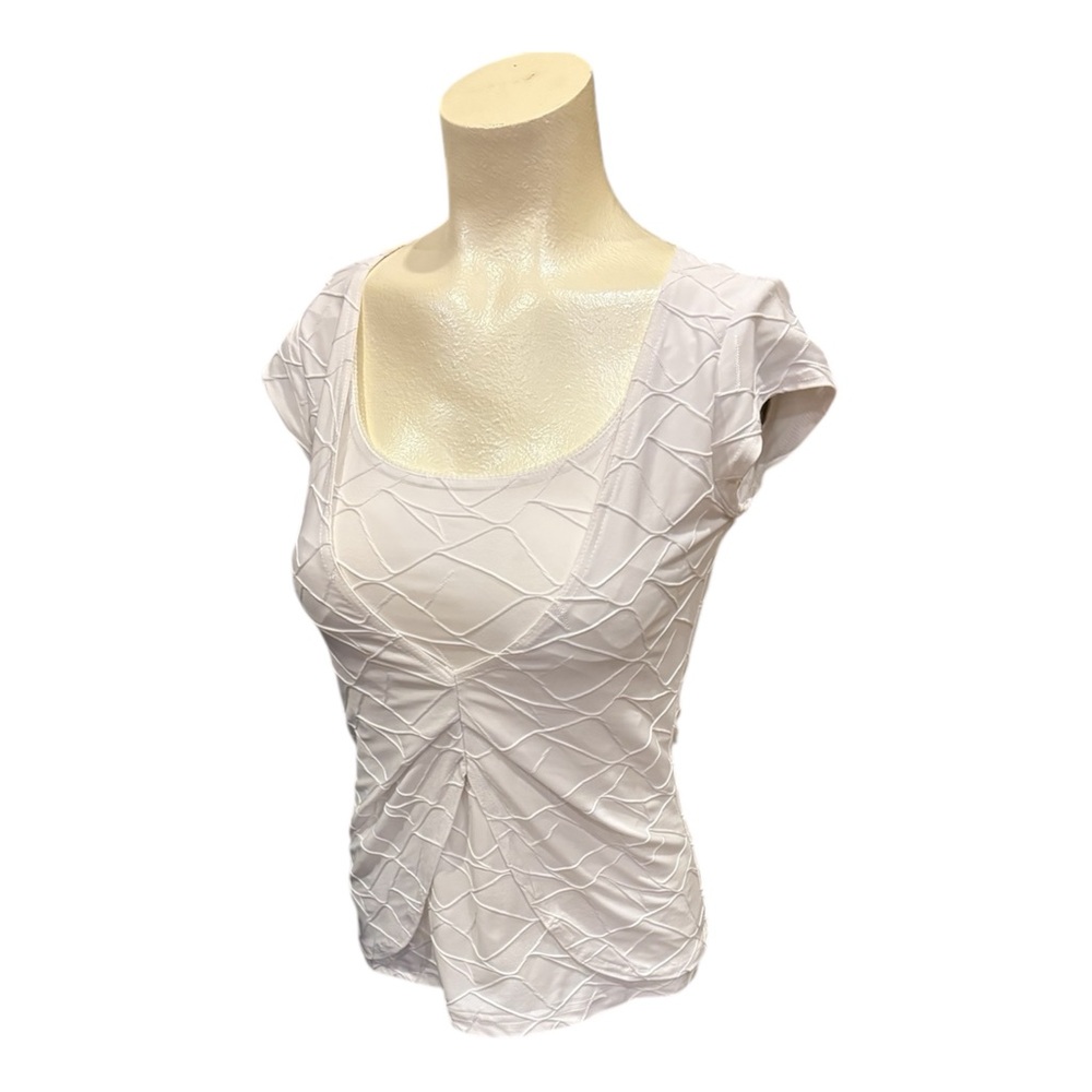 White Textured Women's Top